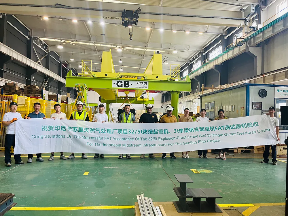 CLESCRANE 507 Indonesia Kasuri Gas Overhead Crane Project FAT Successfully Completed